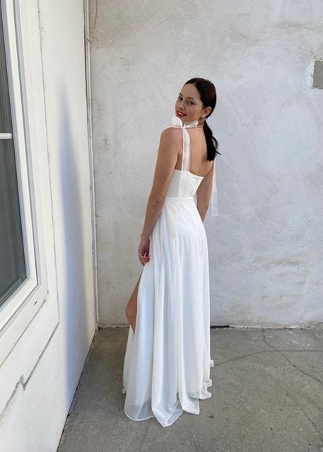 Minimalist Bows Wedding Dress